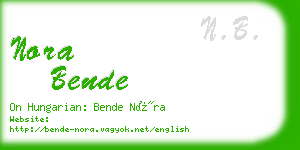 nora bende business card